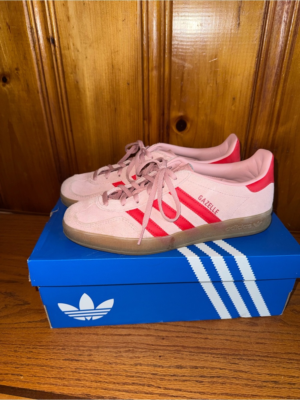 adidas Gazelle Pink with Red Stripes Women's Sneakers